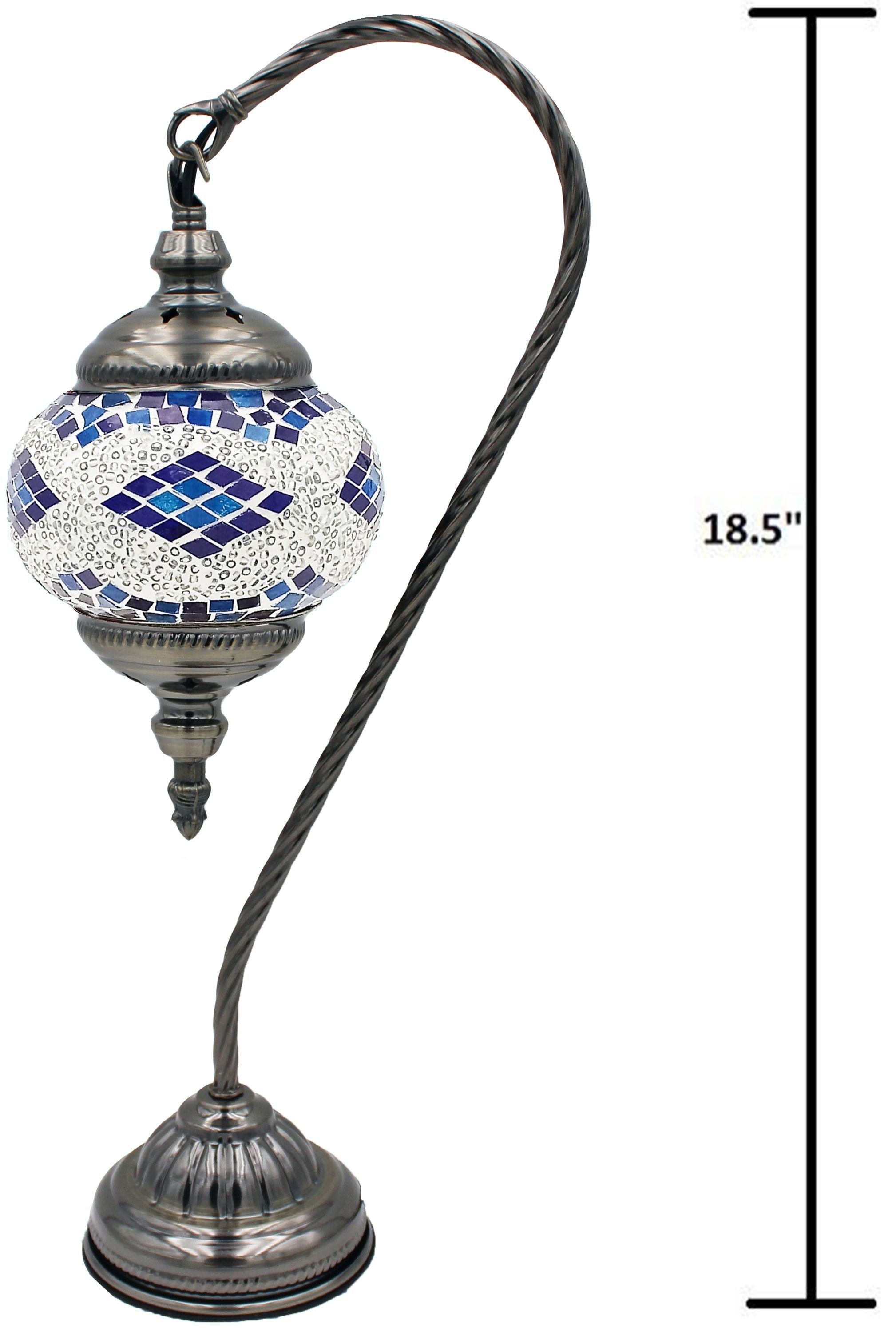 Swan Neck Handmade Stained Glass Mosaic Table Lamp Light Turkish Moroccan 136