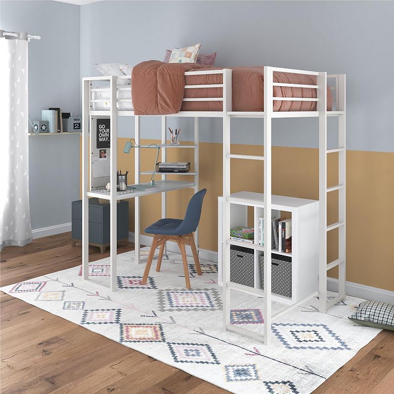 Atwater Living Alix Metal Loft Bed and Desk