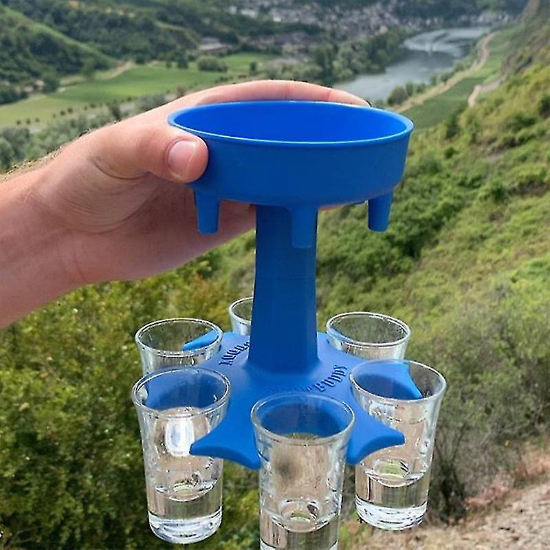 Dispenser Holder Drinking Games Shot Glasses Get Party Started Fast Wine Glass Dispenser （blue）