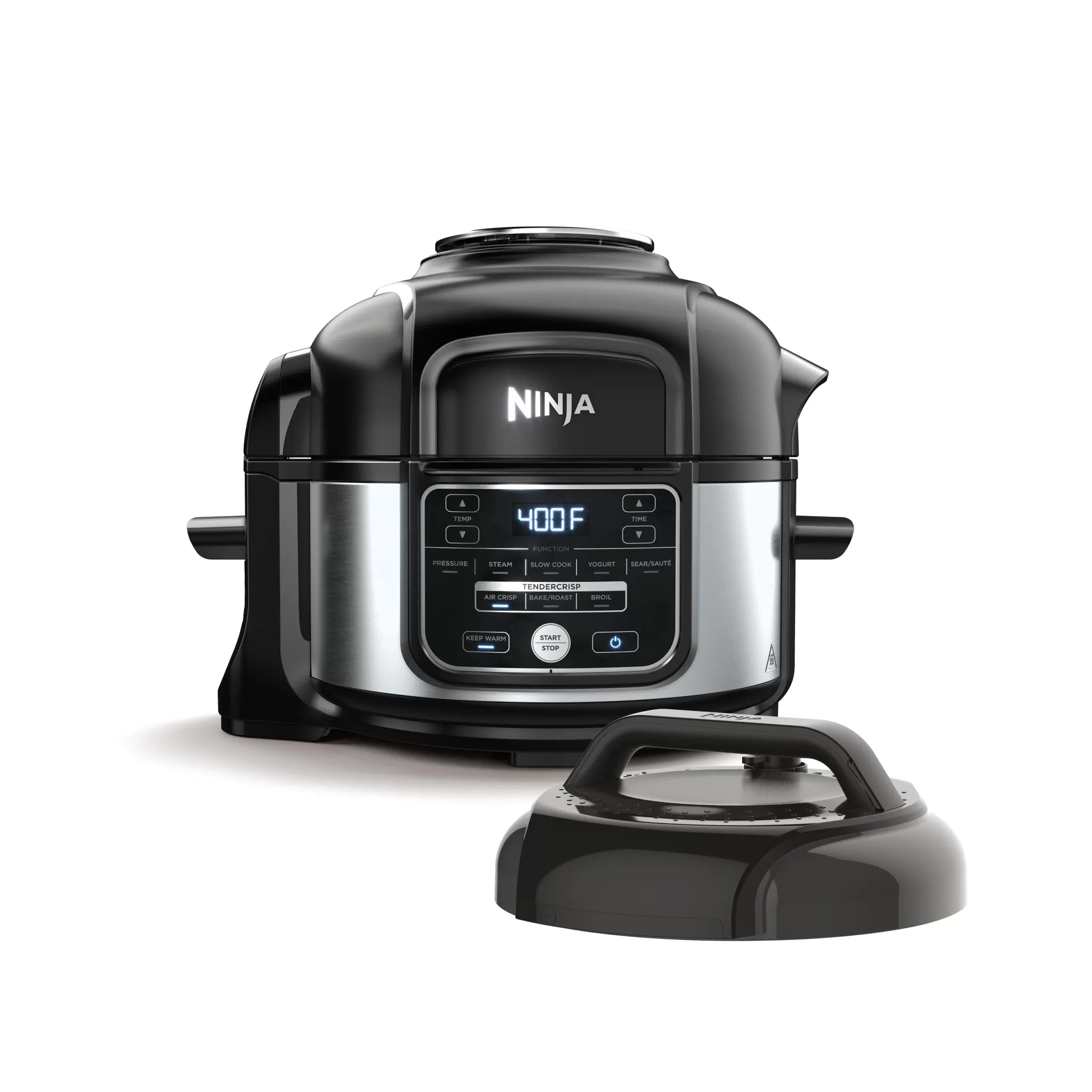 Ninja OS101 Foodi 9-in-1 Pressure Cooker and Air Fryer with Nesting Broil Rack， 5 Quart， Stainless Steel