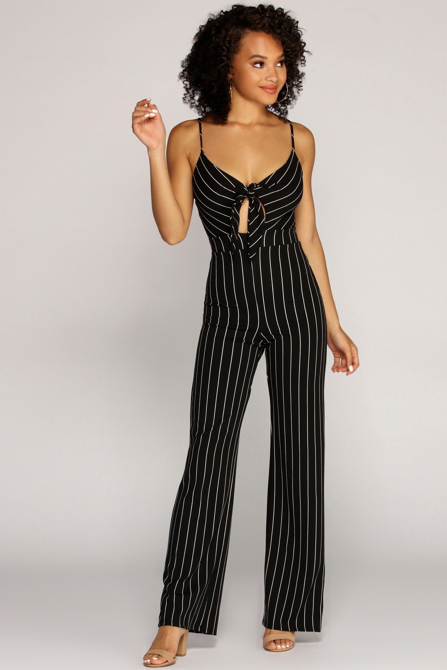 All For One Striped Jumpsuit