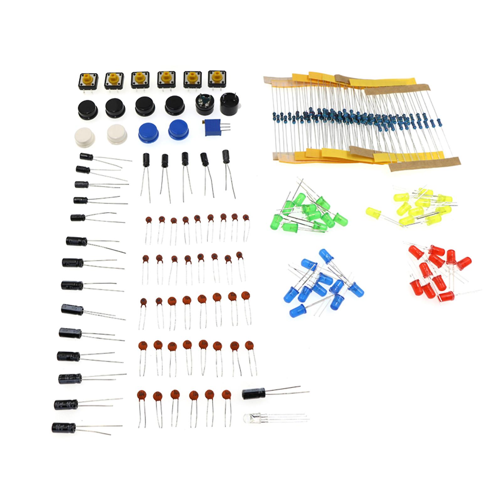 Diy Electronic Component Assortment Box Kit With Breadboard Capacitors Resistors Transistors Diodes Leds Jumper Cable With Storage Box