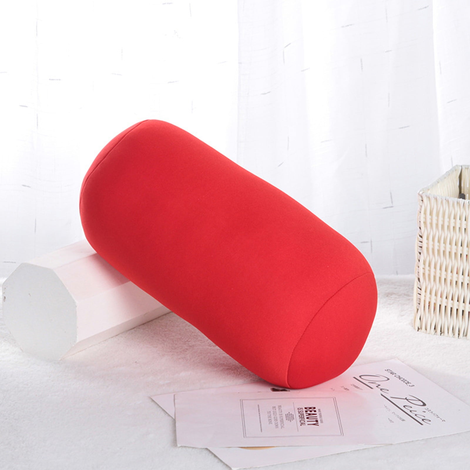 Follure Throw Pillows for Couch Cylinder Memory Foam Pillow Roll Cervical Bolster Round Nap Neck Pillow Cushion