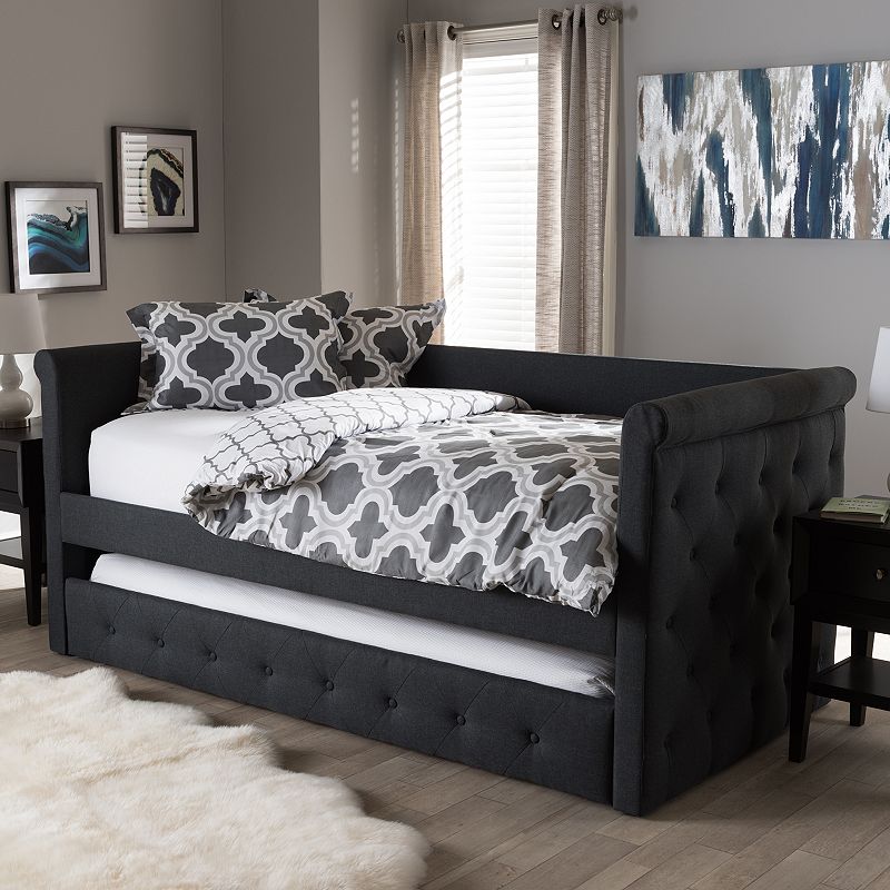 Baxton Studio Alena Upholstered Daybed and Trundle