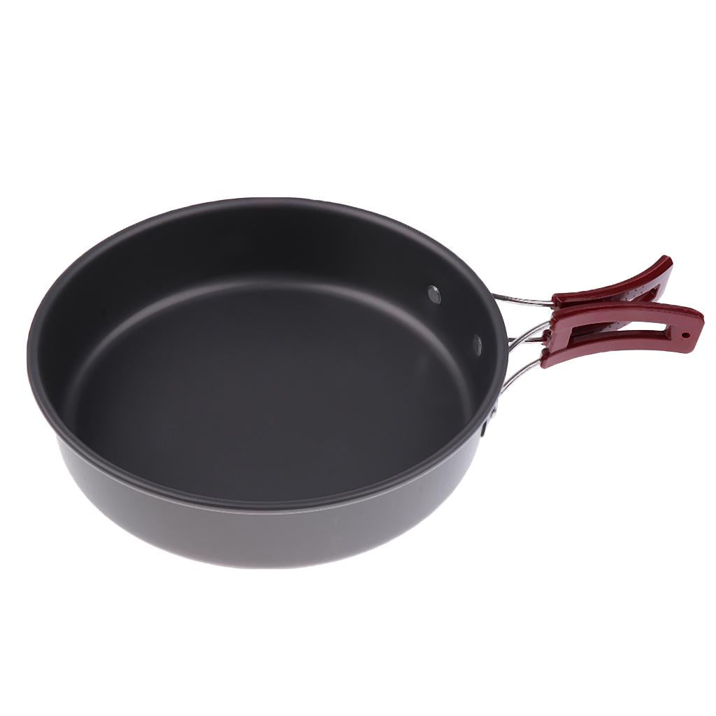 Nonstick Fry Pan with Foldable Handle for Men Women Outdoor Camping Hiking Backpacking Fishing Cookware, Portable, Ultralight Medium