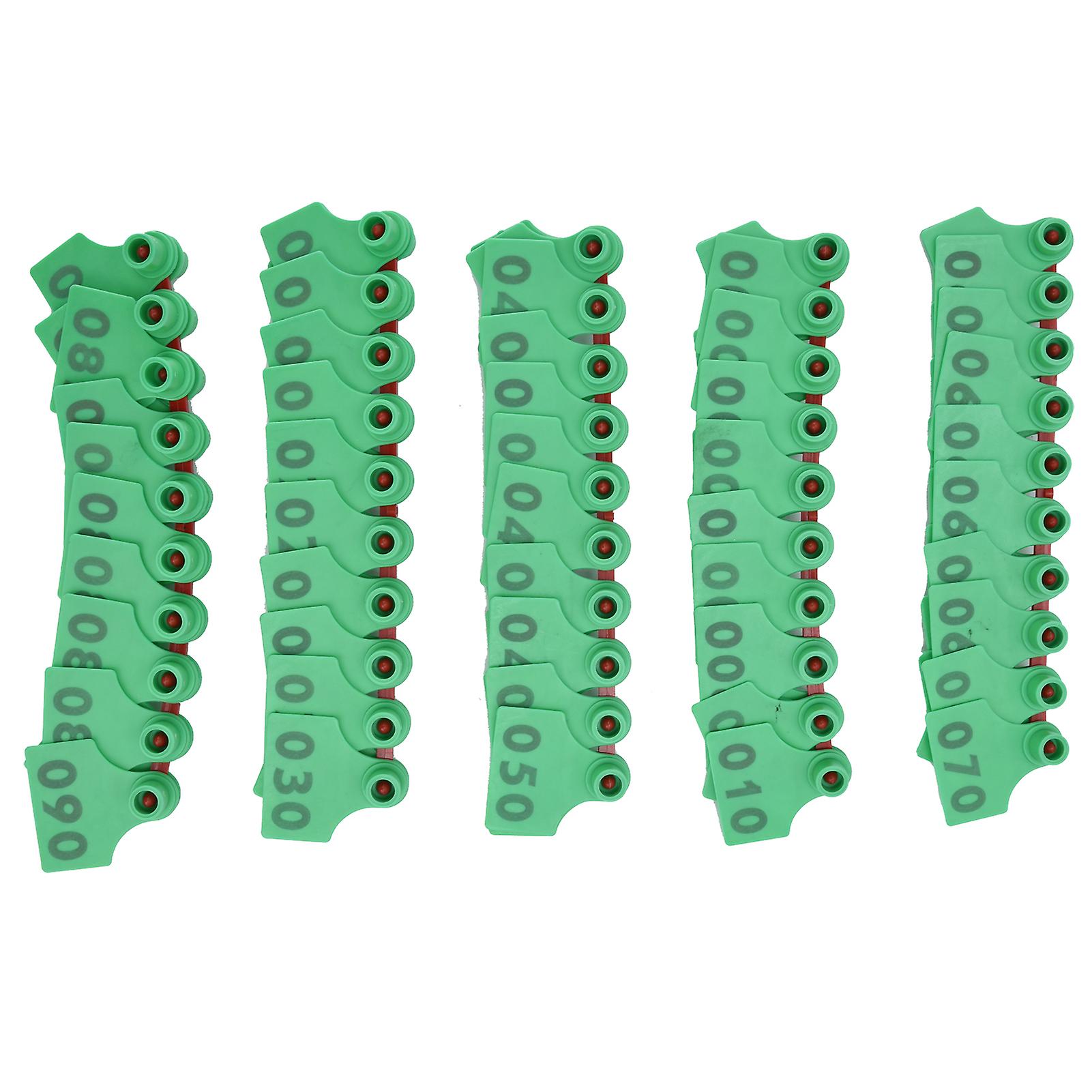 100pcs Tpu Pig Cow Ear Tag With Number 001100 Ear Label Tag Farm Livestock Accessorygreen