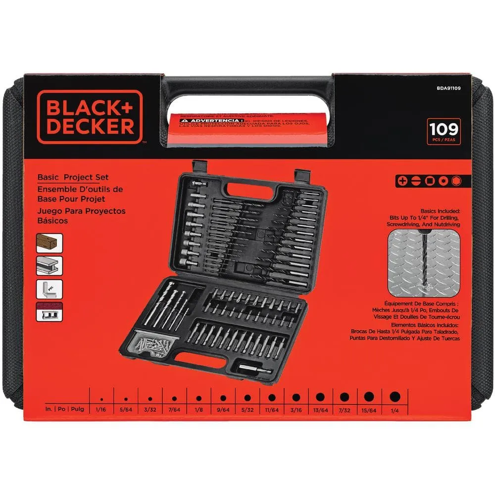 BLACK+DECKER Combination Drill and Screwdriver Set (109-Piece) BDA91109