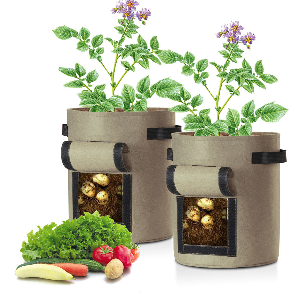 Yescom Pack of 2 5 Gallon Potato Grow Bags Fabric Pots w/ Handles