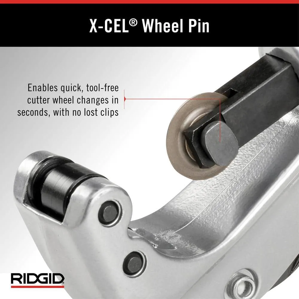 RIDGID 1/8 in. to 1-1/8 in.150 Constant Swing Copper Pipe & Stainless Steel Tubing Cutter w Easy Change Wheel Pin + Spare Wheel 31622