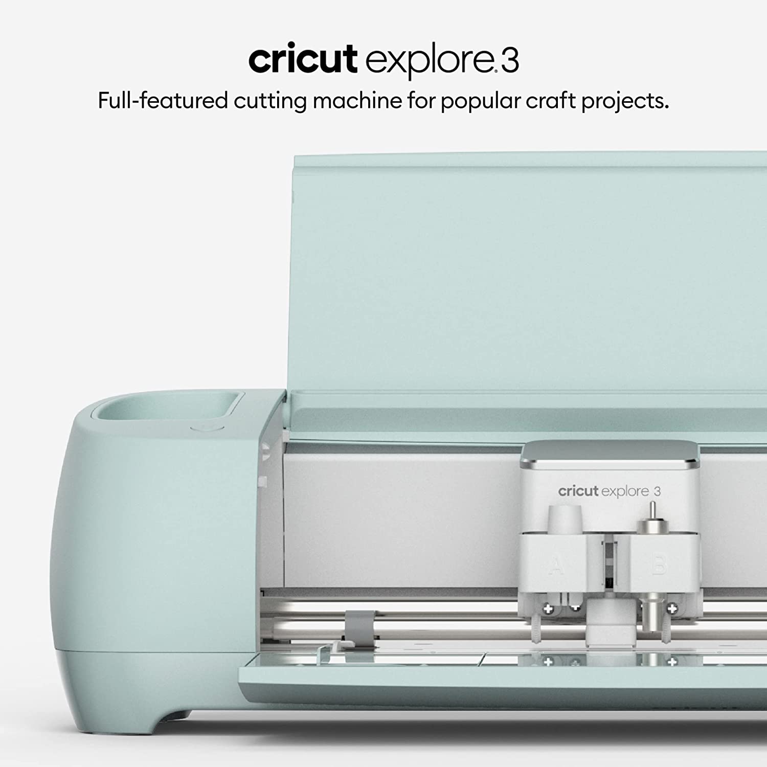 Cricut Explore 3 - 2X Faster DIY Cutting Machine for all Crafts， Matless Cutting with Smart Materials， Cuts 100+ Materials， Bluetooth Connectivity， Compatible with iOS， Android， Windows and Mac