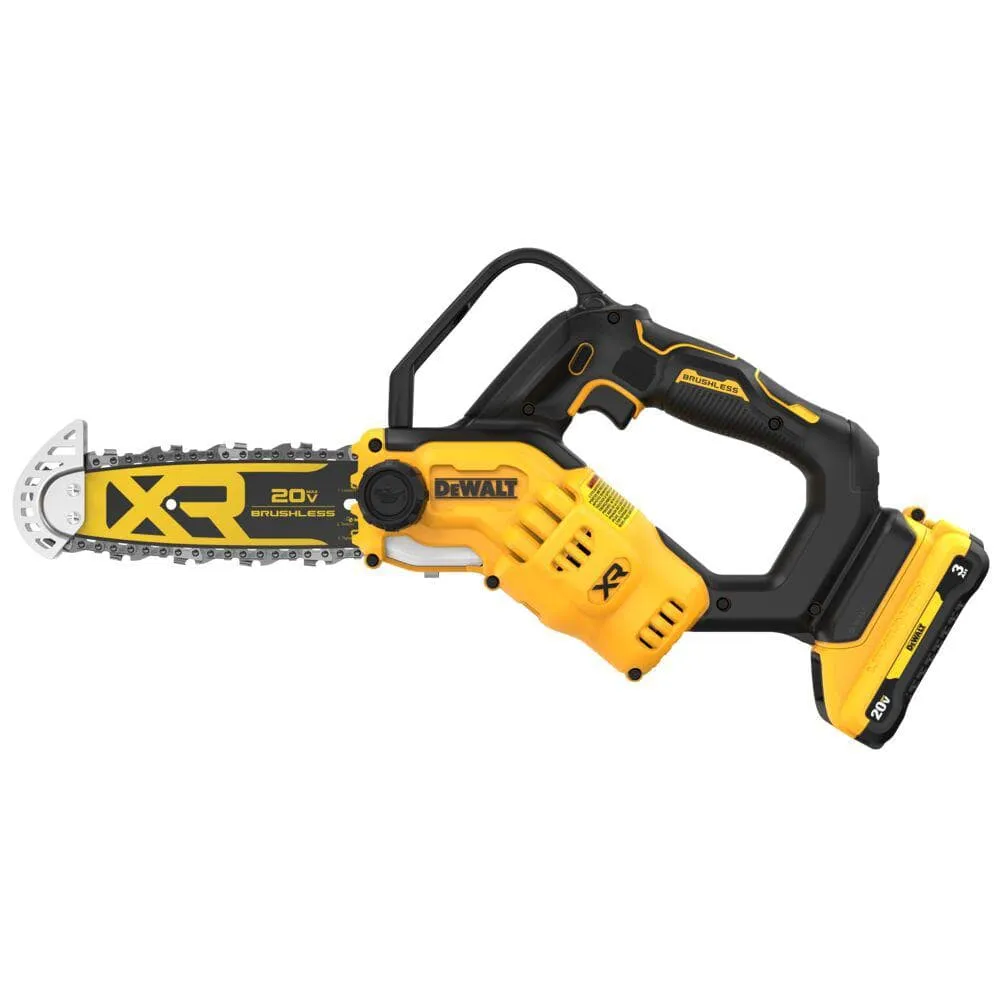 DEWALT 8 in. 20-Volt Lithium-Ion Pruning Electric Battery Chainsaw Kit with 3Ah Battery and Charger DCCS623L1