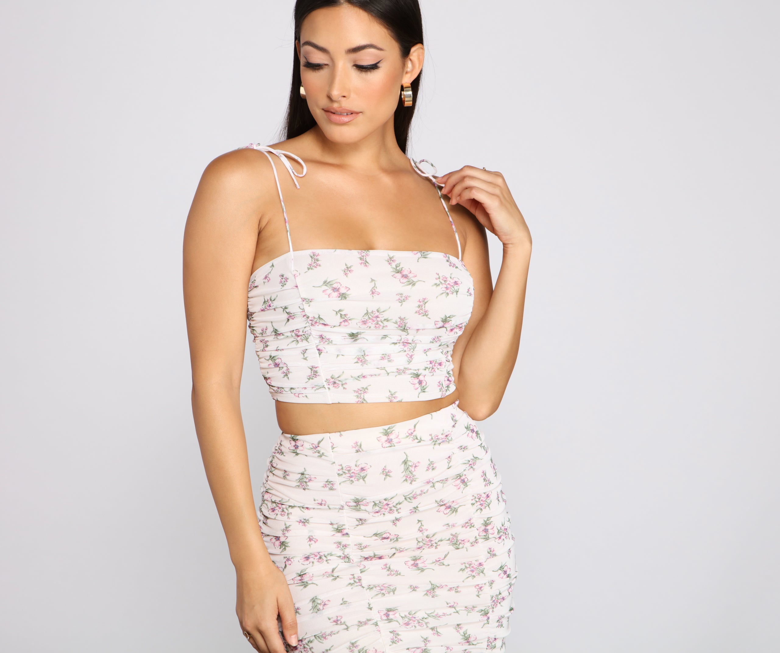 Charming Beauty Ditsy Floral Crop Top