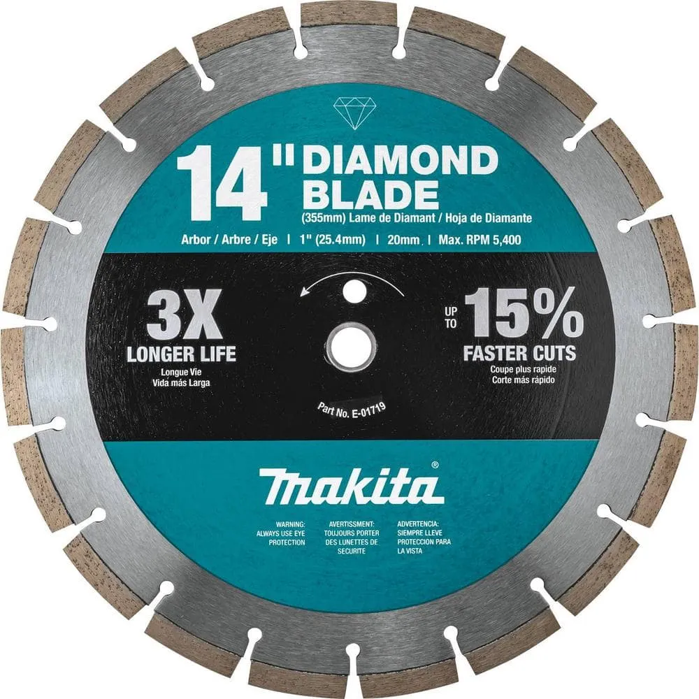 Makita 14 in. Segmented Rim Diamond Blade for General Purpose (3-Pack) B-69646