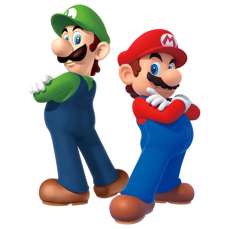 RoomMates Super Mario Luigi and Mario Giant Peel and Stick Wall Decals