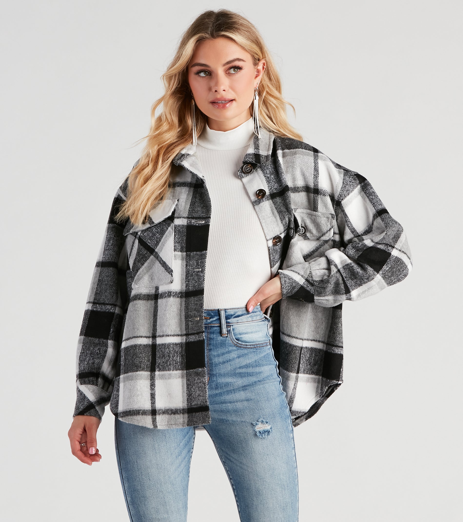 True And Trendy Plaid Shacket