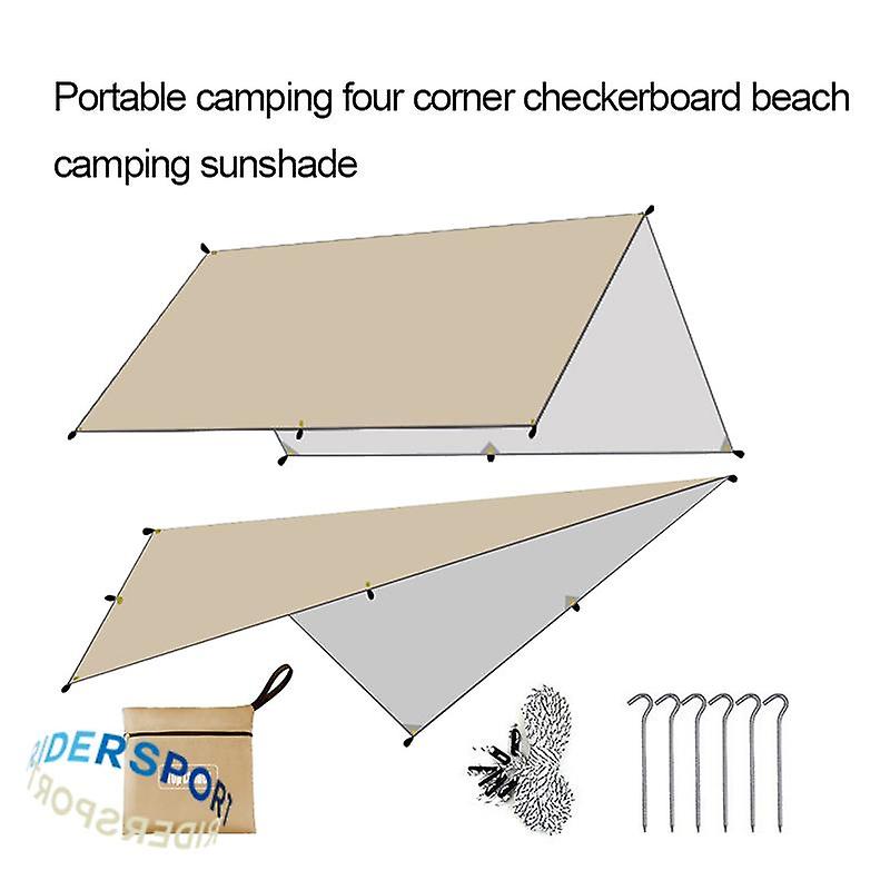 Camping Tourist Tarp With Peg Rope Waterproof Ultralight Sun Shelter Outdoor Awning Tent Sail Canopy Sunshade Garden Shade Cover