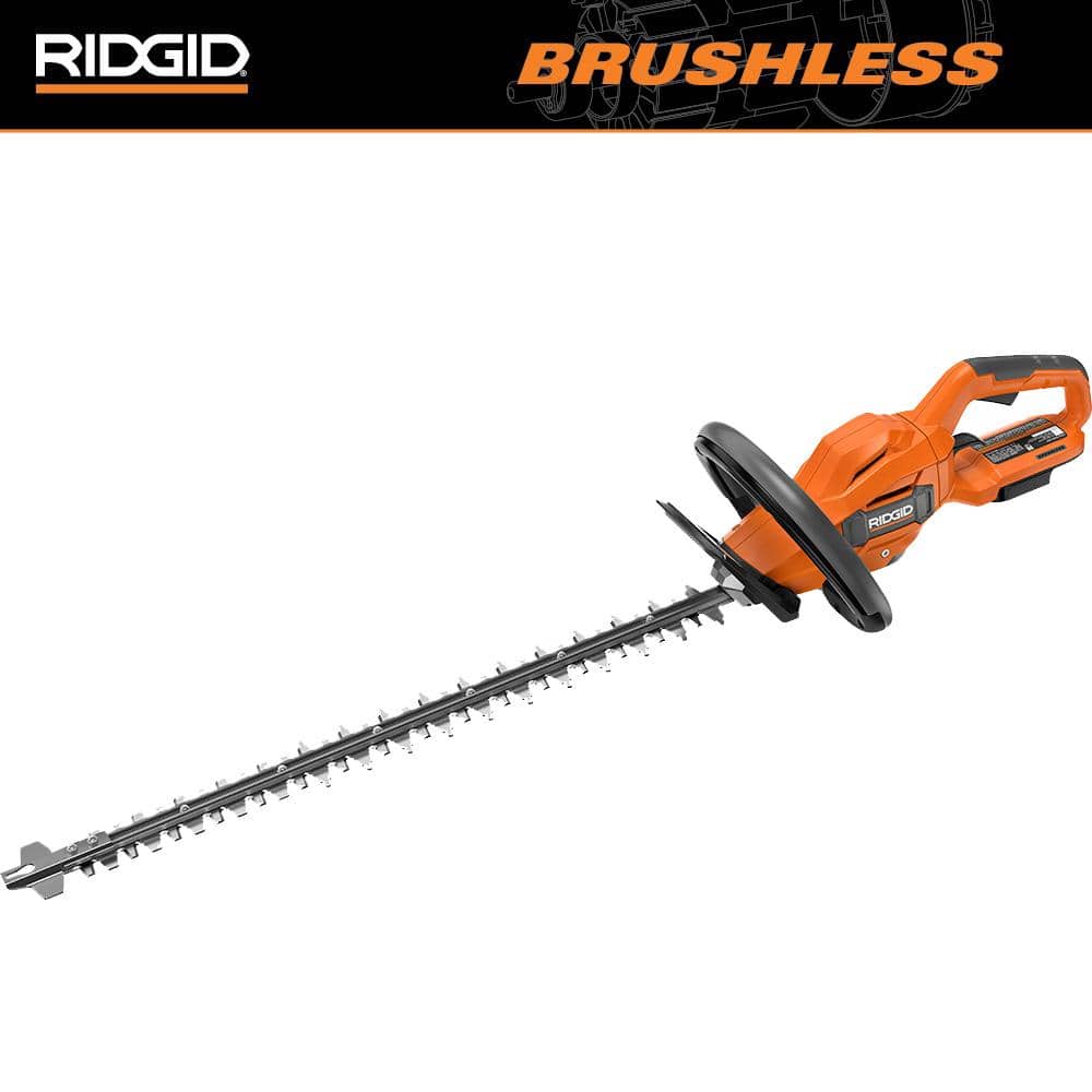RIDGID 18V Brushless Cordless Battery 22 in. Hedge Trimmer (Tool Only) R01401B