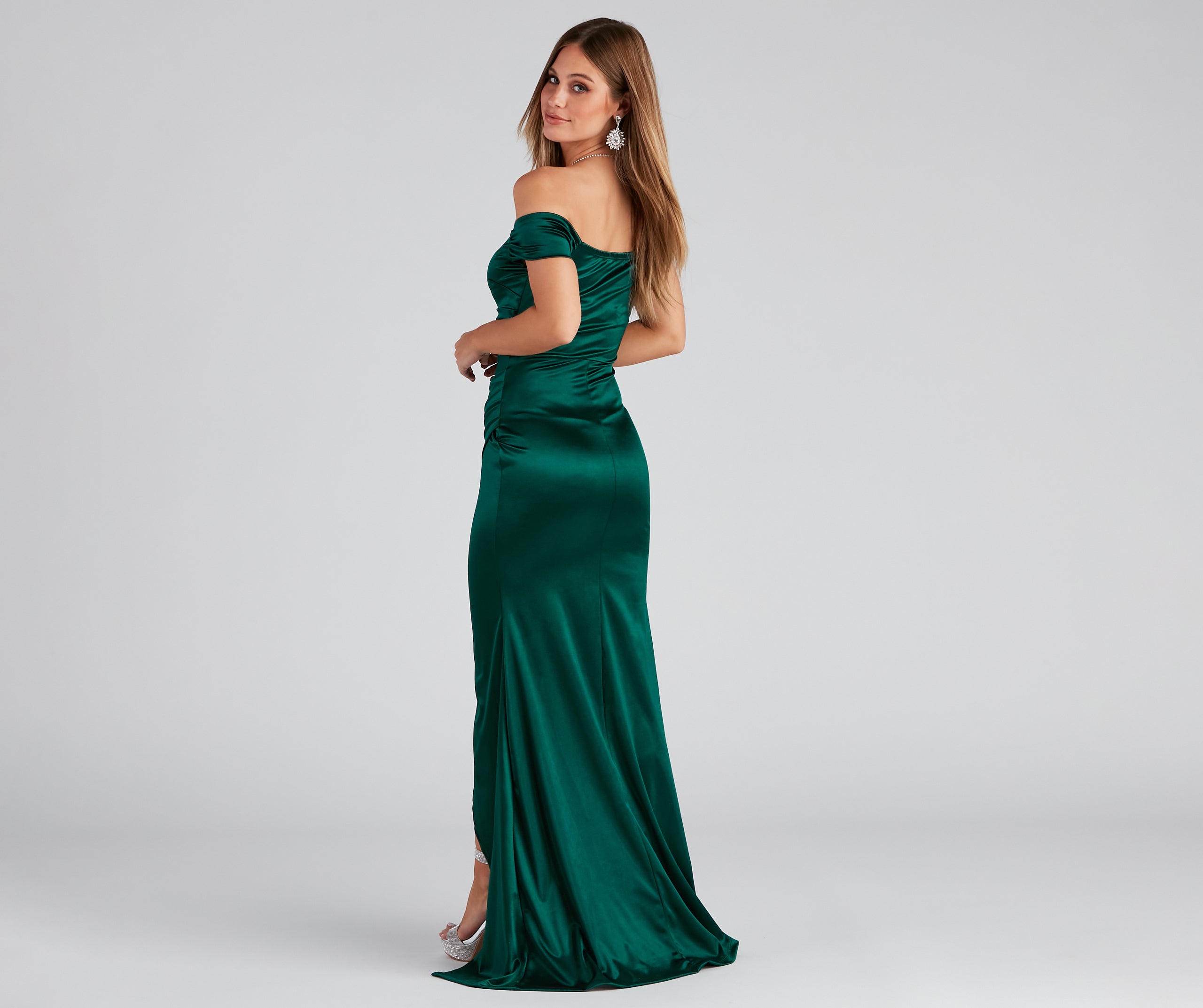 Valencia Formal Off-The-Shoulder Wrap Dress
