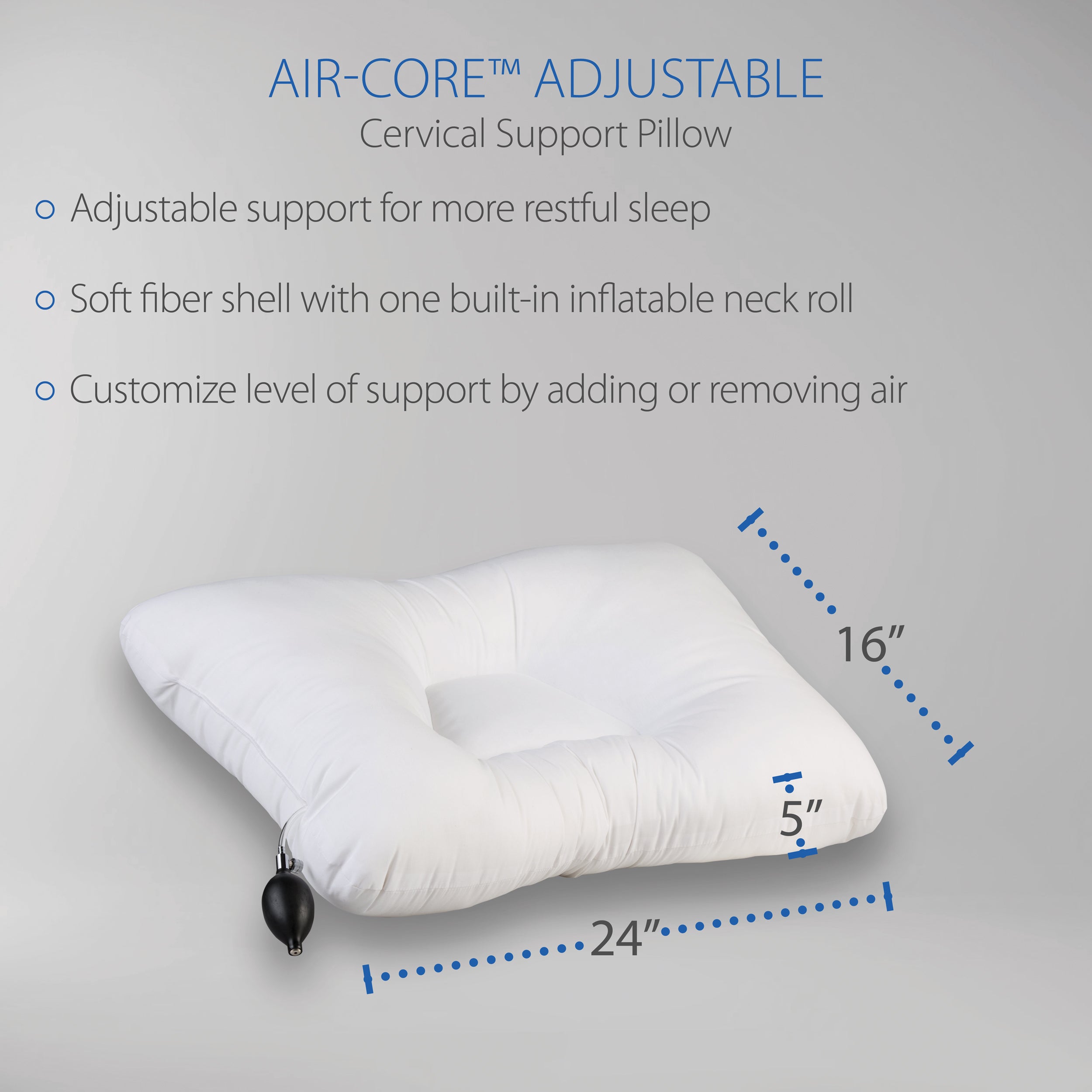 Core Products Air Core Adjustable Cervical Neck, Back Support Inflatable Pillow