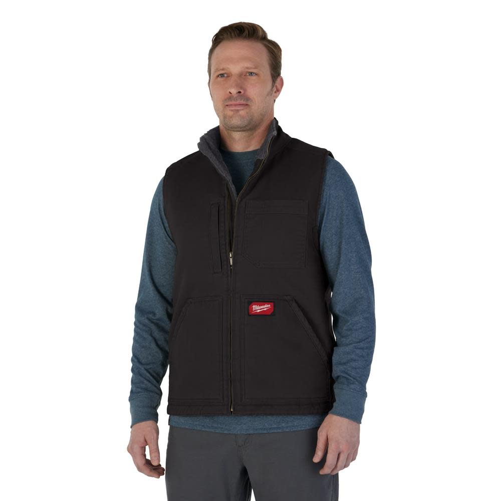 Milwaukee Heavy Duty Sherpa Lined Vest Black 3X
