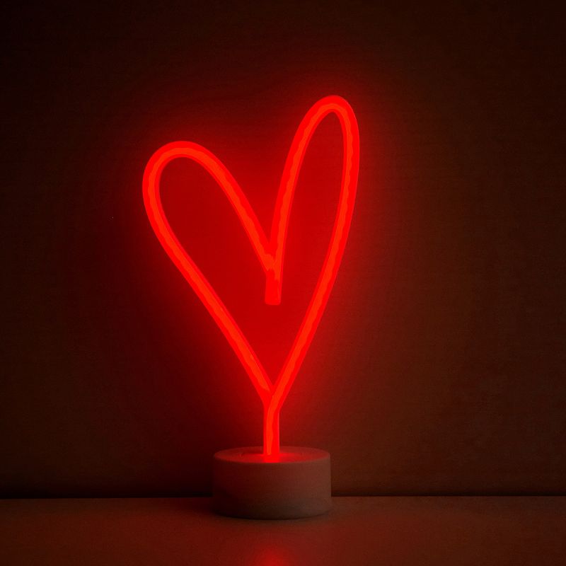 Idea Nuova Decorative Heart Neon Lamp Table Decor