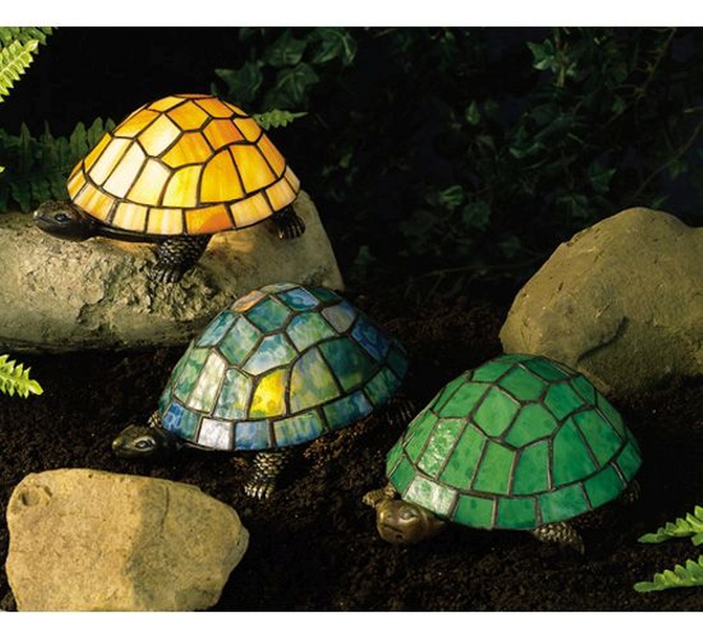 Meyda  10750 Turtle Stained Glass /  1 Light Accent Table Lamp - 