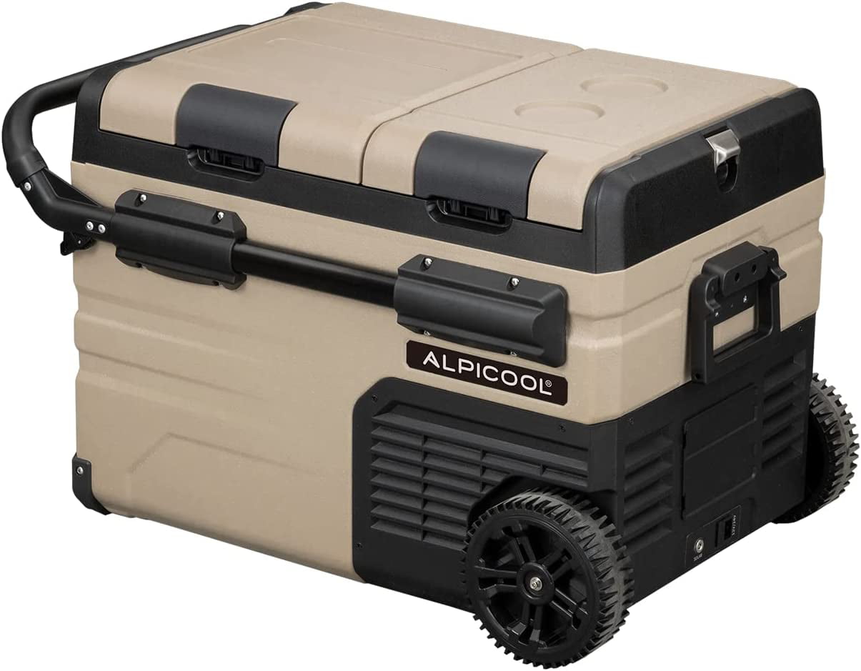 Alpicool TAW35 Portable Refrigerator 37 Quart(35 Liter) Dual Temperature Control Fridge Mini Freezer for Travel,Camping,Fishing, Outdoor -12/24V DC