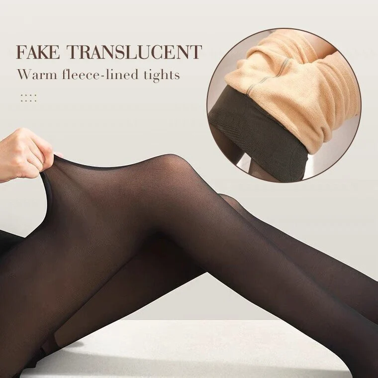 49% OFF🔥🔥-Flawless Legs Fake Translucent Warm Plush Lined Elastic Tights