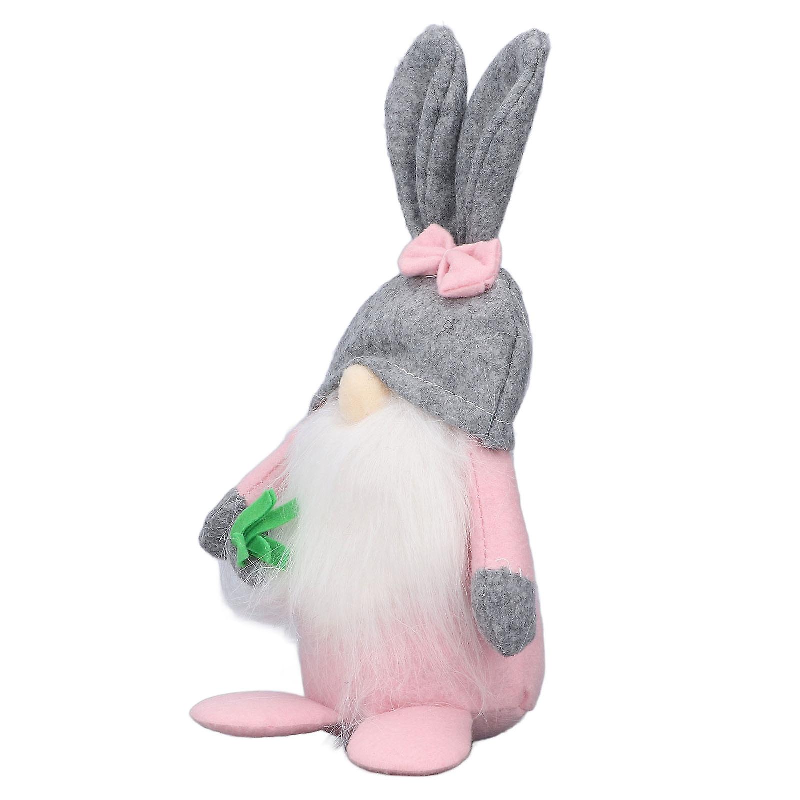 Cute Easter Bunny Decoration Doll Rabbit Plush Toy Lovely Rabbit Stuffed Toy With Hatgray Hat