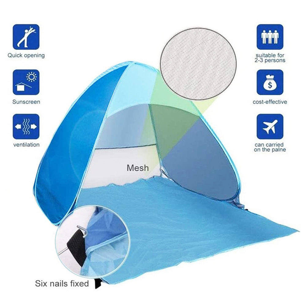 Pop Up Beach Tent Portable UV Protection Sun Shade Shelter Outdoor Camping Fishing Canopy Unbranded (Blue)