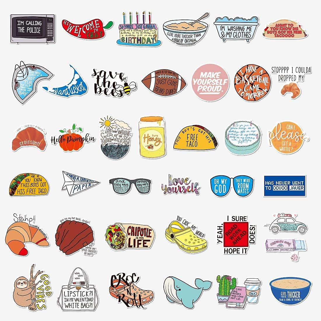 Inspirational Stickers Pack， Funny Vine Stickers Pack For Laptop Guitar Travel Case Water Bottle Car Luggage Bike