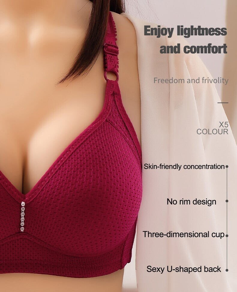 🔥Plus Size Bra Women Underwear Wire Free Comfort  Soft Breathable🔥