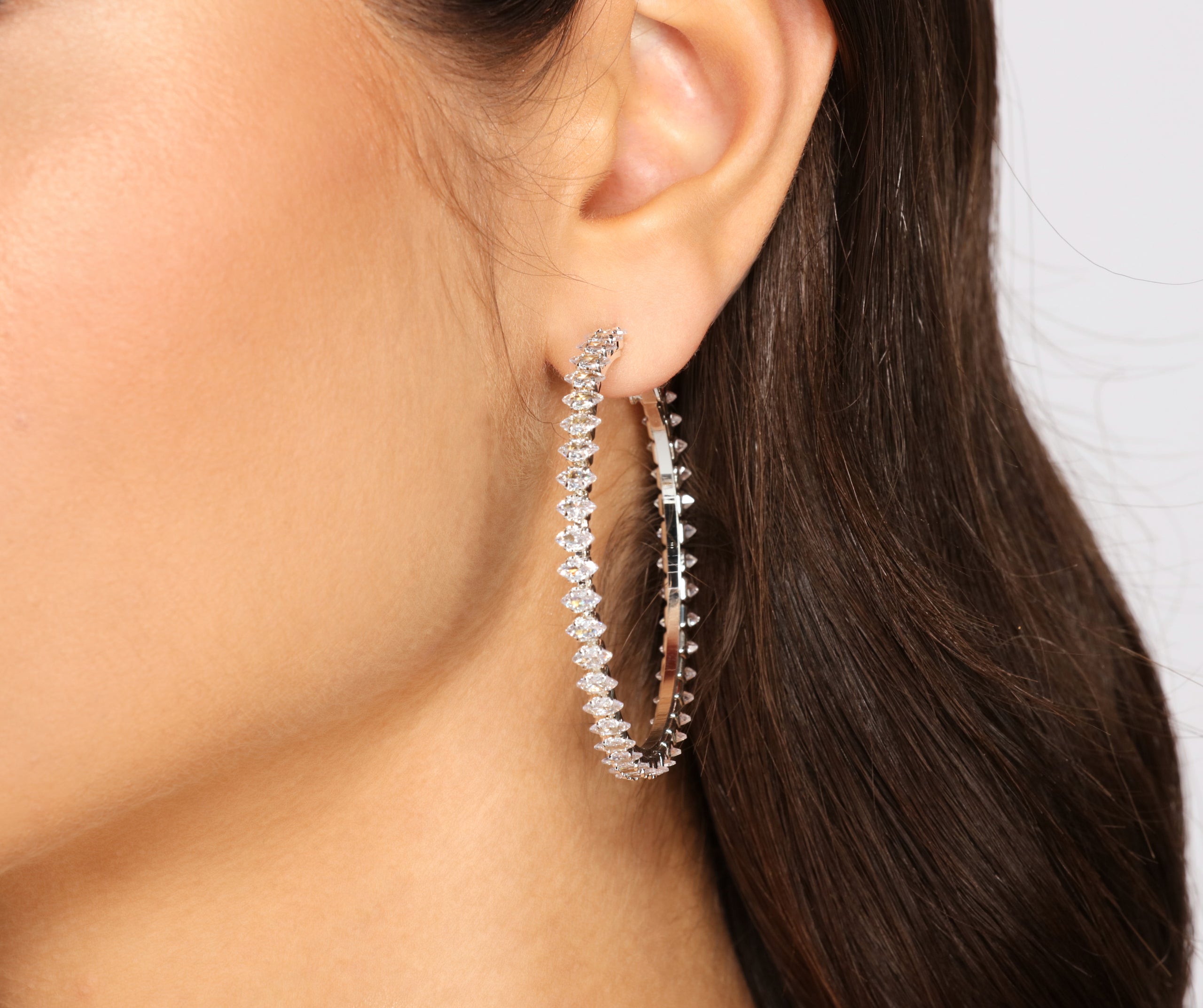 Gorgeous Sparkle Cubic Zirconia Hoop Earrings