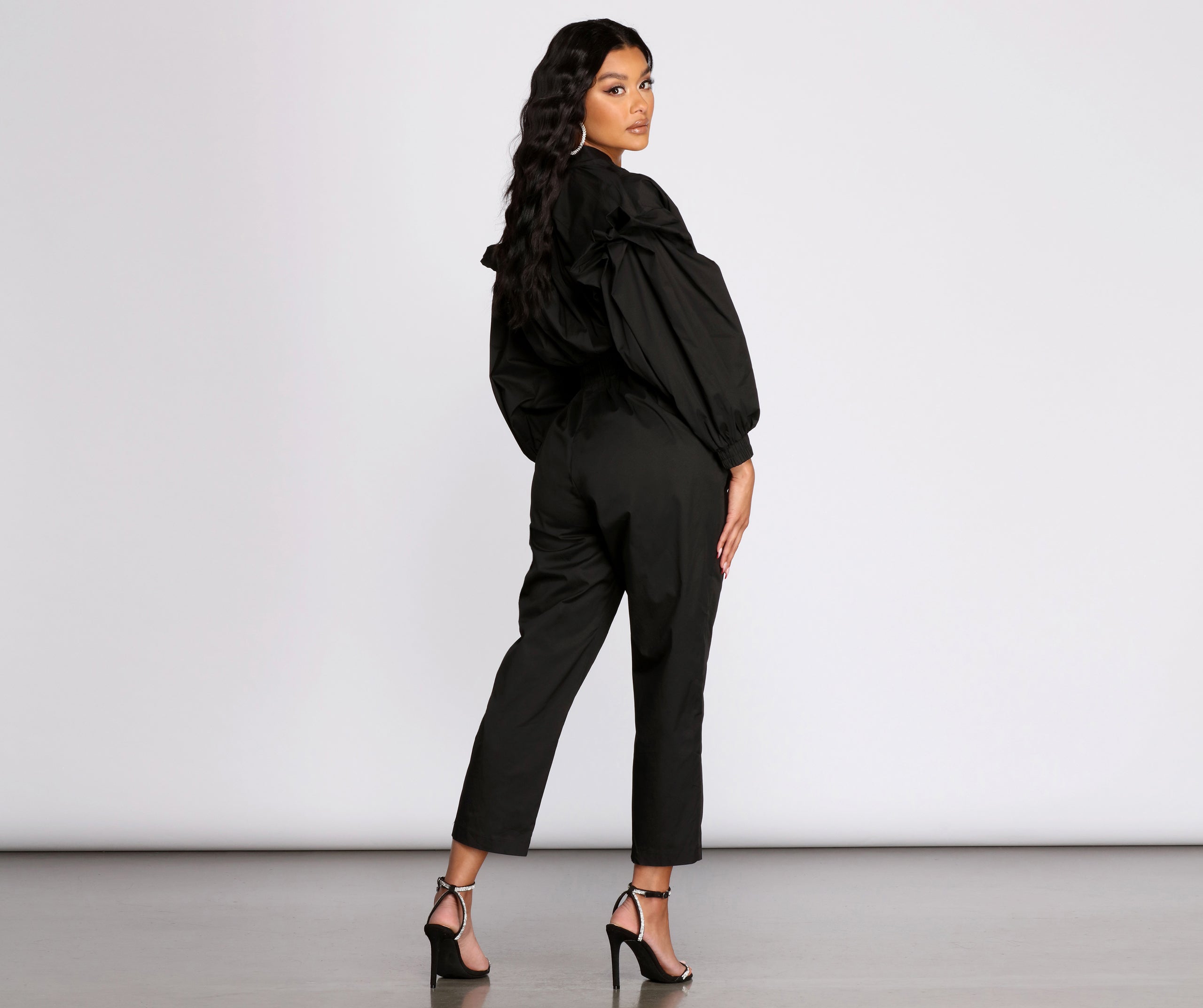 Jump The Gun Puff Sleeve Jumpsuit