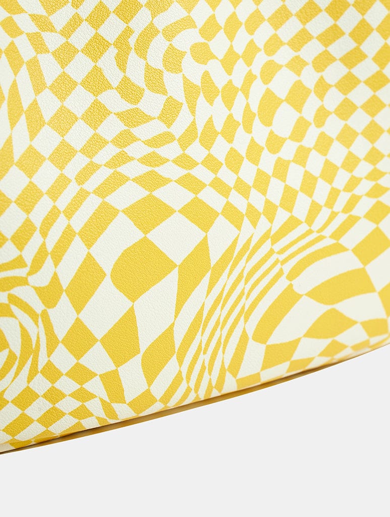 Sunshine Yellow Checkered Shoulder Bag