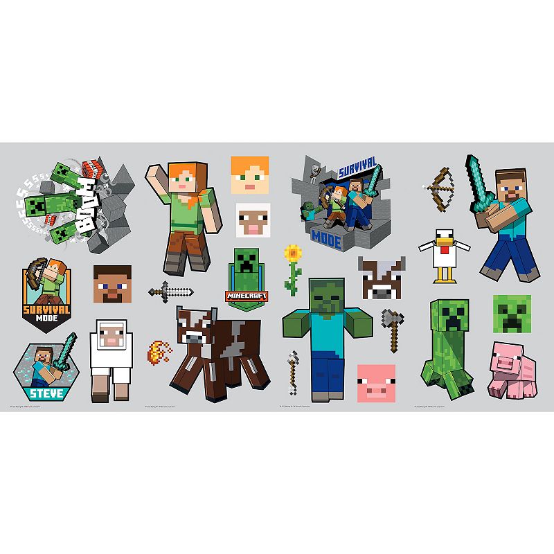 RoomMates Minecraft Characters Wall Decals 25-piece Set