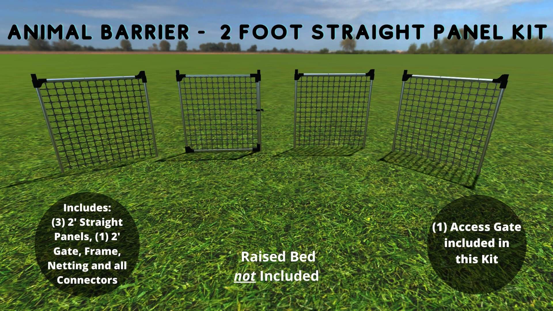 Stack & Extend 'Animal Barrier' with Gate - 2 Foot Wide Straight Panels