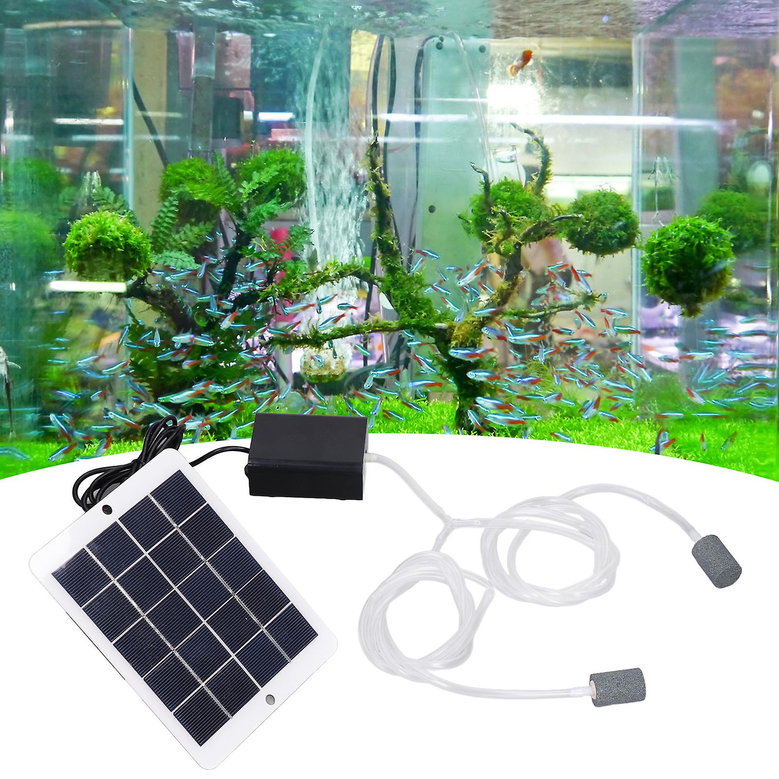 Solar Oxygen Pump， Multi Purpose Rechargeable Air Pump No Noise Portable Fishing Aerator Oxygen Supply For Garden Fish Tank Pool