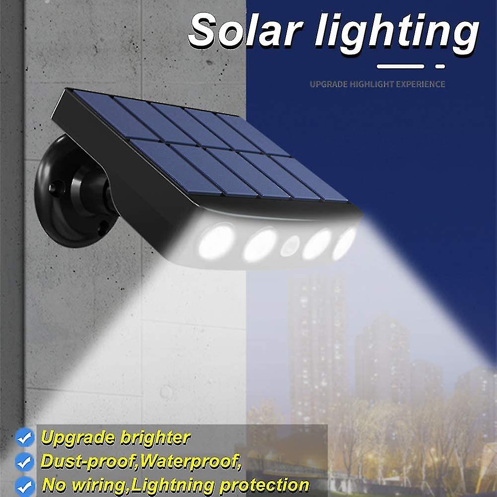 [2 Pieces] Solar Lights Outdoor Motion Sensor Lights，360 Solar Spotlight Outdoor [1200mah] Waterproof Solar Lantern Outdoor Garden (black)