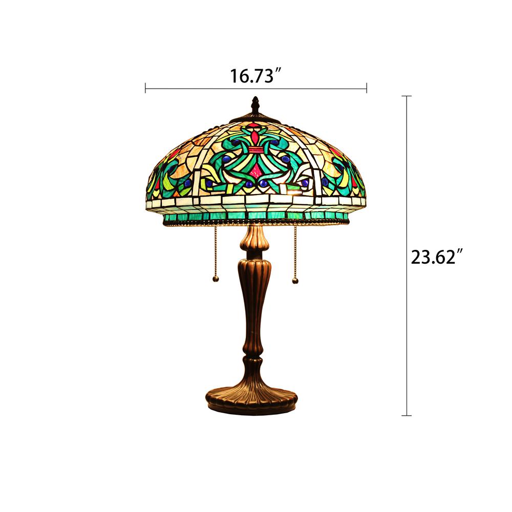 CHLOE Doloris -Style Victorian Stained Glass Table Lamp 17" Width