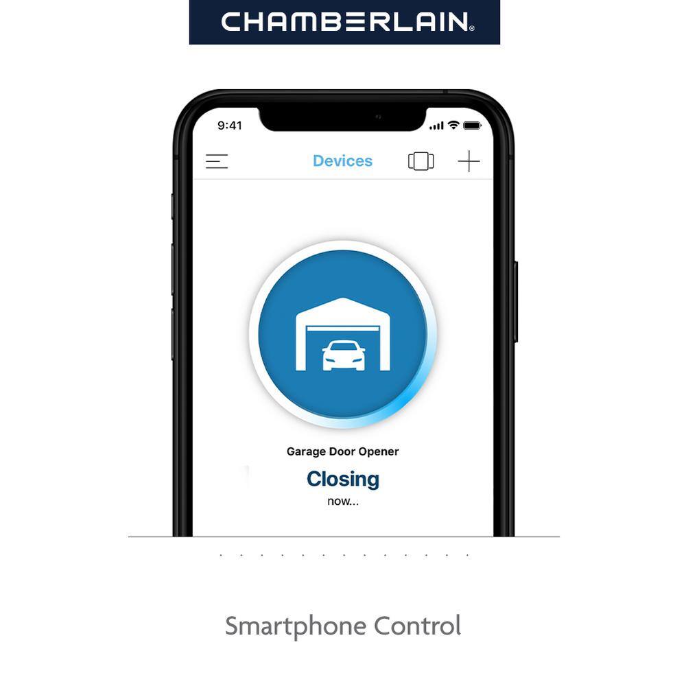 Chamberlain C2212T 1/2 HP Smart Chain Drive Garage Door Opener with Battery Backup