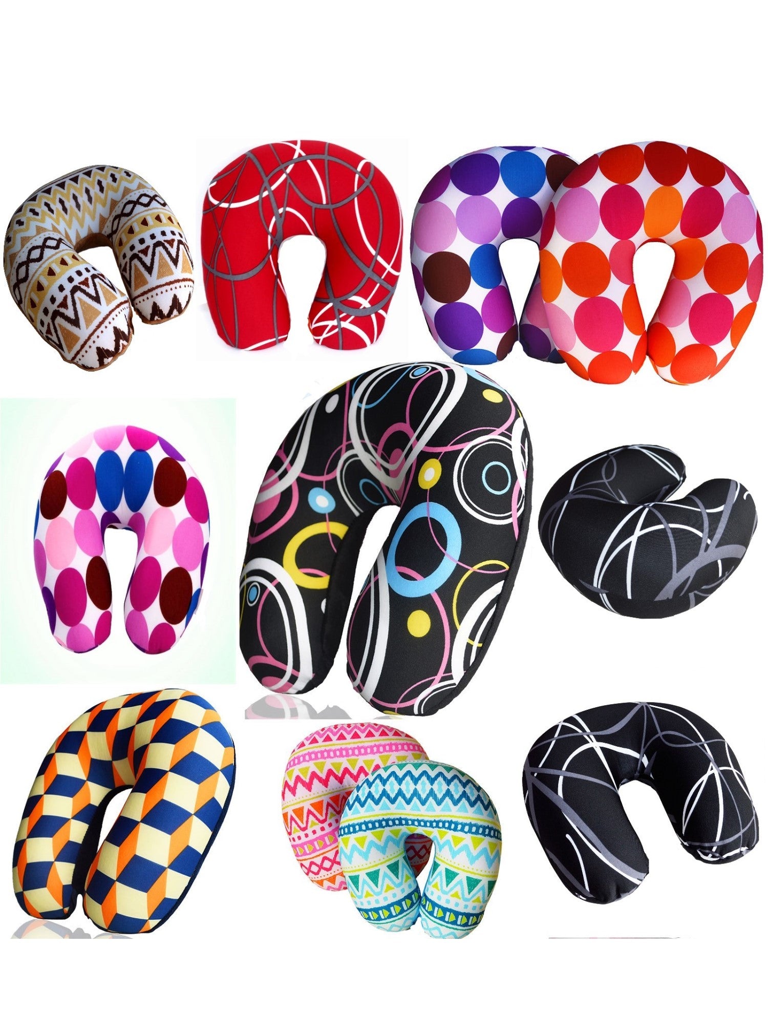 Bookishbunny Ultralight Micro Beads U Shaped Neck Pillow Travel Head Cervical Support Cushion Zebra Print