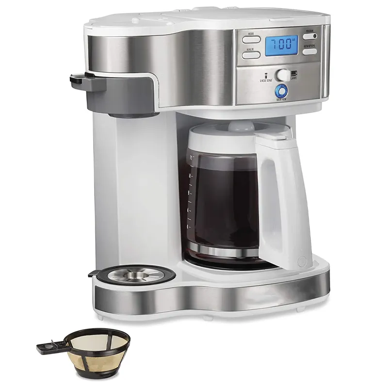 2-Way 12 Cup Programmable Drip Coffee Maker & Single Serve Machine, Glass Carafe, Auto Pause and Pour, Black (49980A)