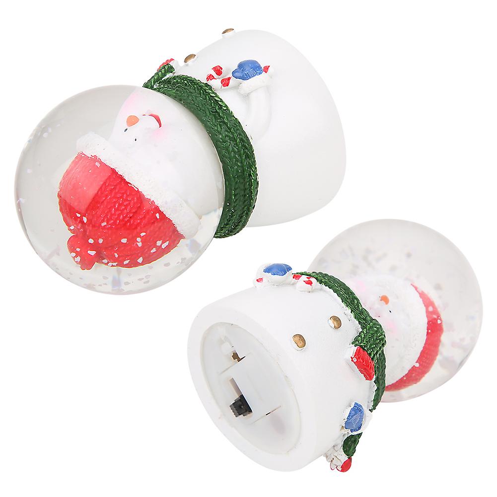 Cute Christmas Snowmanand#8209;shaped Led Luminous Crystal Ball Gift Desktop Ornament Decorations