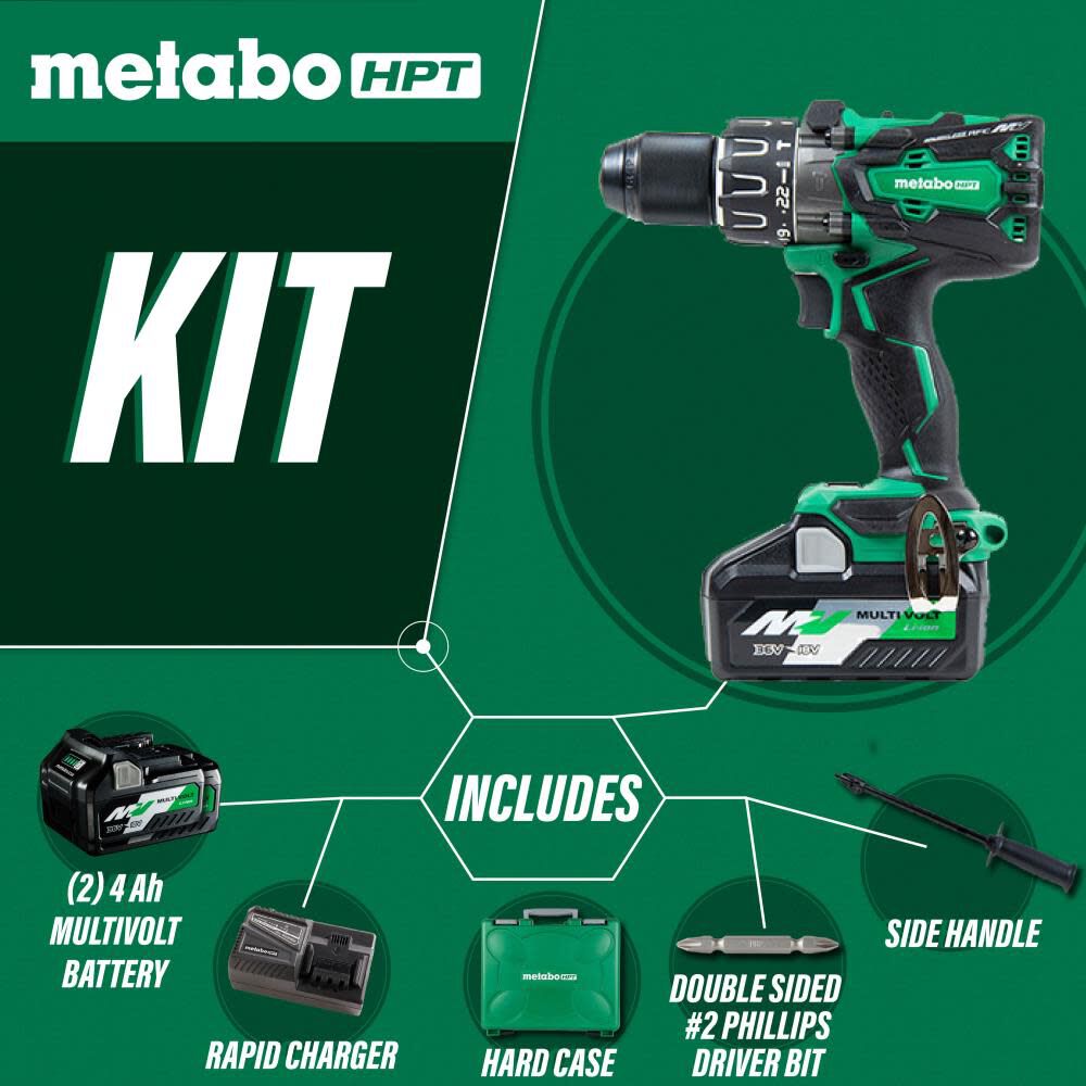 Metabo HPT Multivolt 36V Brushless Hammer Drill Kit DV36DAM from Metabo HPT
