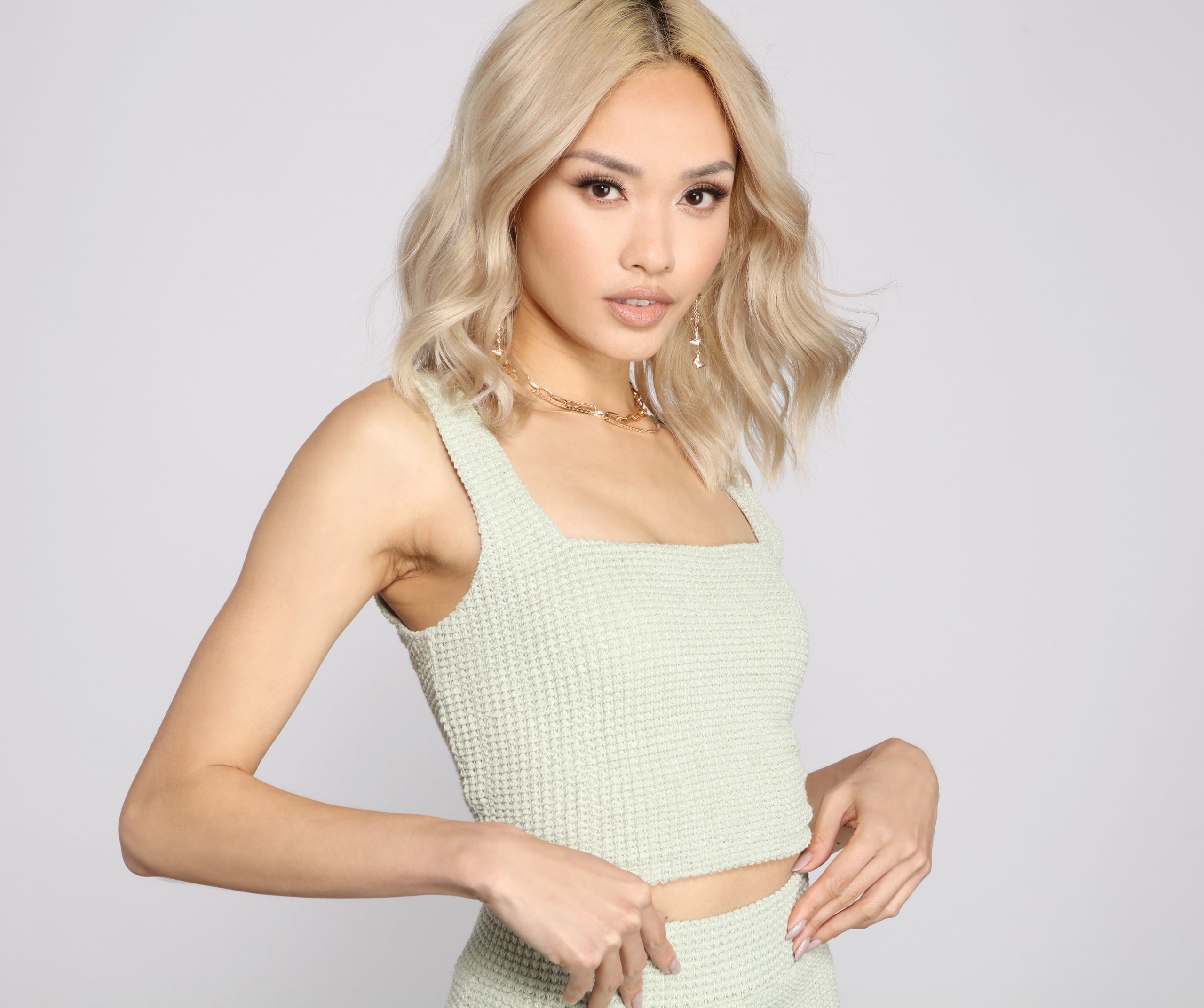 Trendy Textures Cropped Tank