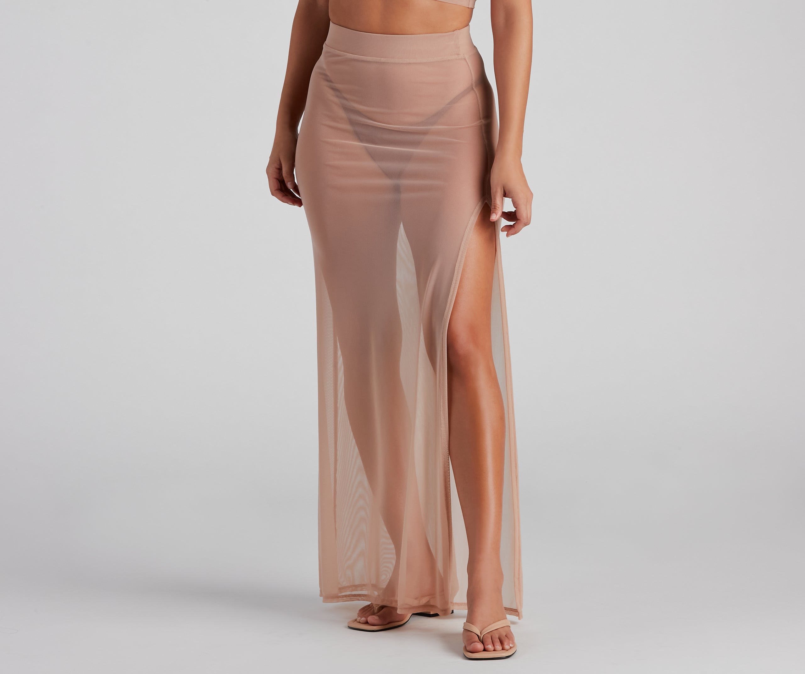 Wrap Me In Glam Mesh Maxi Skirt