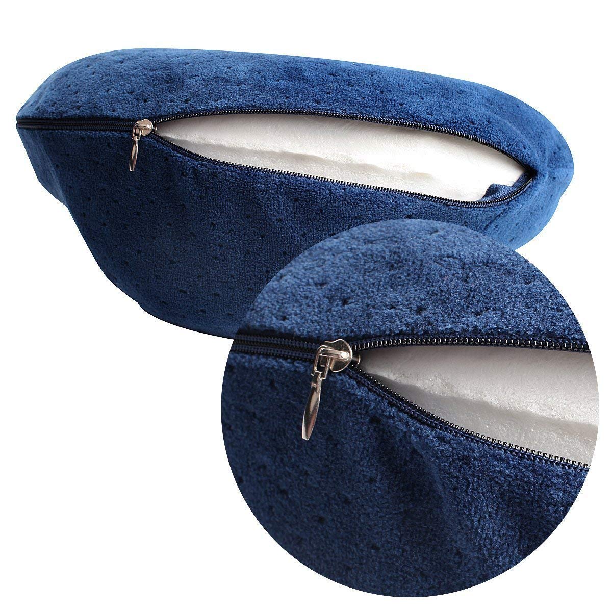 Bookishbunny Memory Foam XL U Shape Travel Pillow Neck And Head Support Large Cervical Cushion Navy Blue
