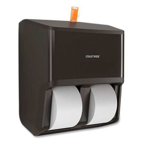 Coastwide Professional J-Series Quad Bath Tissue Dispenser， 13.52 x 7.51 x 14.66， Black (24405518)
