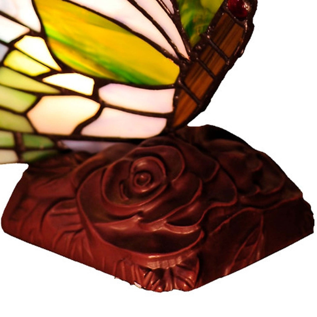 10 Inch  Style Metal Table Lamp with Butterfly Design, Multicolor